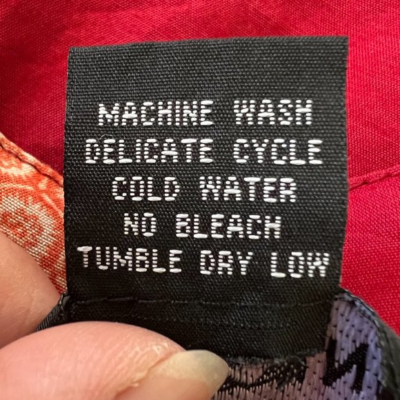 Citron Red Multicolor Patchwork Pattern Short Sleeve Tunic Sz L - Picture 11 of 11